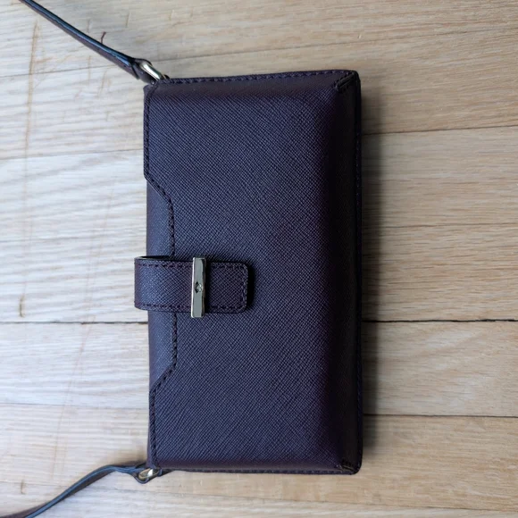 Kate Spade Laurel Way Winni Crossbody Wallet - Burgundy Saffiano - Picture 9 of 11